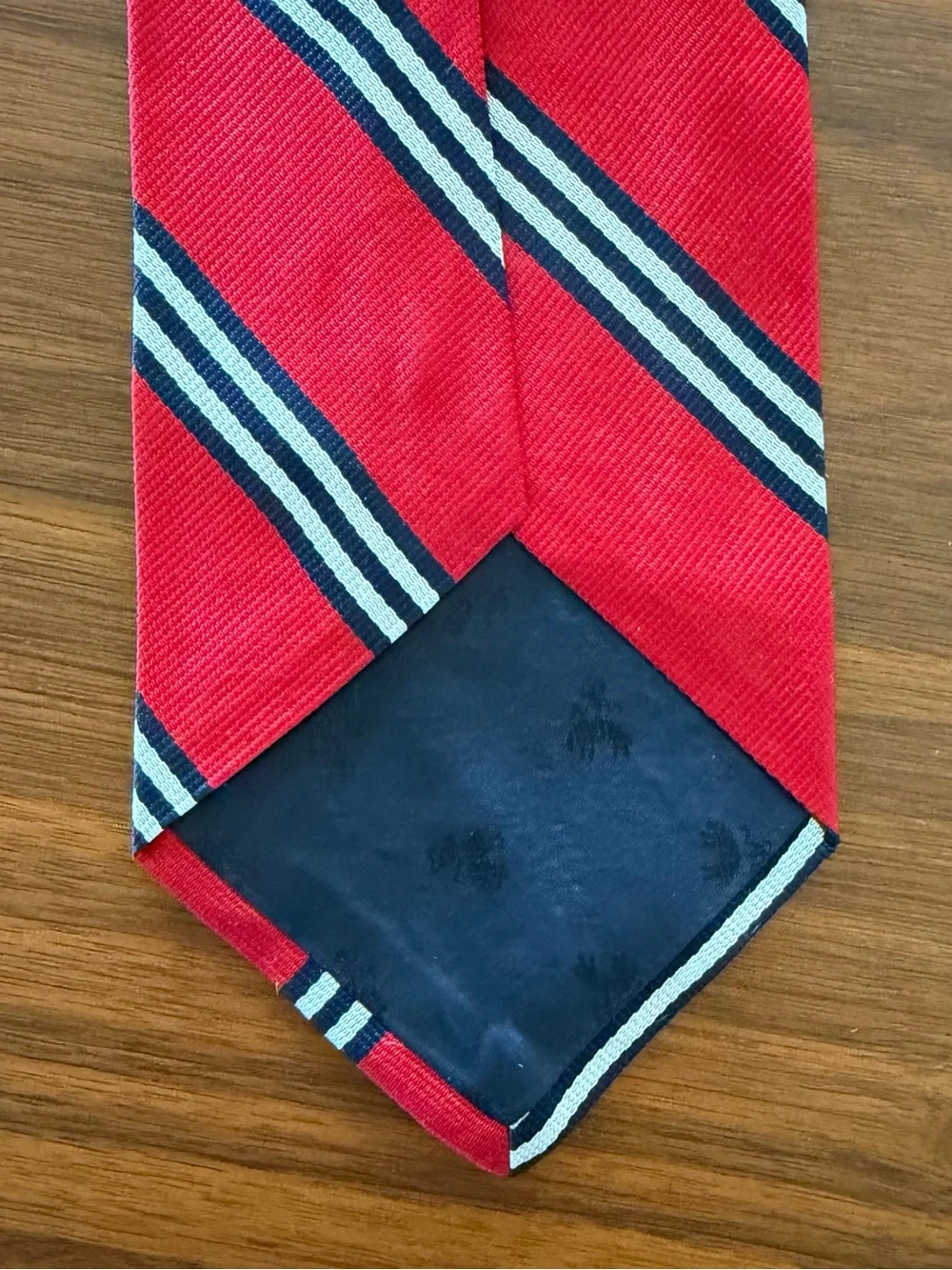 Brooks Brothers Red Striped Tie with Navy and White Accents